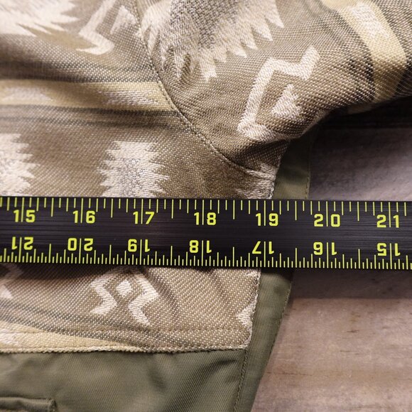 Burton Aztec Print Insulated Snowboard Jacket Women’s XS Olive Green Beige Hood - Picture 3 of 16